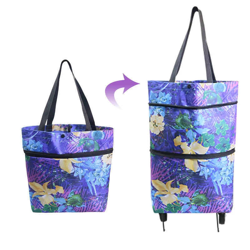 Portable Folding Tugboat Shopping Bag Buy Food Vegetables High-capacity Trolley Bag With Wheels Dual Purpose Tote Bags Cart 
Portable Folding Tugboat Shopping Bag Buy Food Vegetables High-capacity Trolley Bag With Wheels Dual Purpose Tote Bags Cart