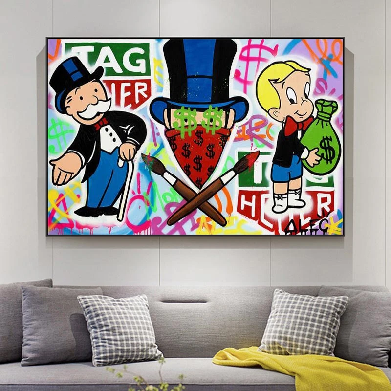 Alec Monopoly Rich Money Graffiti Art Paintings on the Wall Art Posters and Prints Modern Street Art Canvas Pictures Home Decor
Alec Monopoly Rich Money Graffiti Art Paintings on the Wall Art Posters and Prints Modern Street Art Canvas Pictures Home Decor