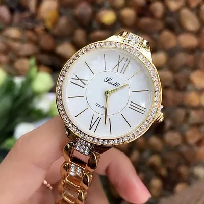 Creative New Ladies Fashion Roman Numeral Bracelet diamond Quartz Wrist Gold Watch Watch Women Quartz Buckle Fashion & Casual 
Creative New Ladies Fashion Roman Numeral Bracelet diamond Quartz Wrist Gold Watch Watch Women Quartz Buckle Fashion & Casual