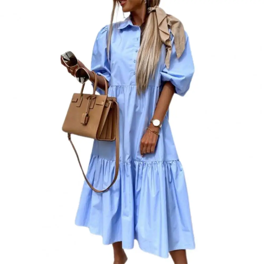 Fashion Elegant Shirt Dresses for Women 2021 Solid Color Large Hem Cotton Blend Half Sleeve Summer Maxi Dress Set Party
Fashion Elegant Shirt Dresses for Women 2021 Solid Color Large Hem Cotton Blend Half Sleeve Summer Maxi Dress Set Party