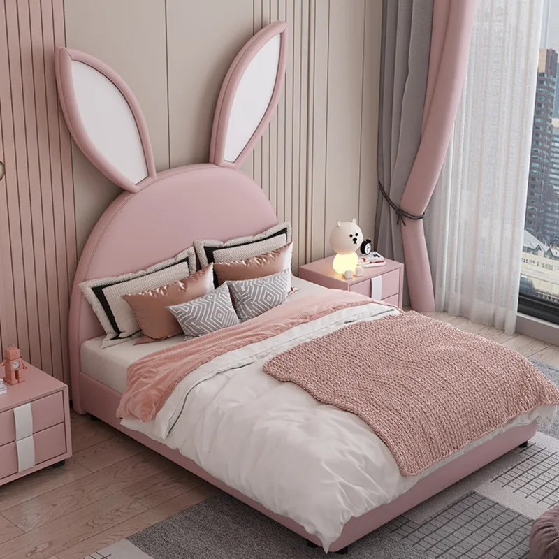 Rabbit solid wood children's girl cartoon single Nordic princess bedroom net red leather bed
Rabbit solid wood children's girl cartoon single Nordic princess bedroom net red leather bed