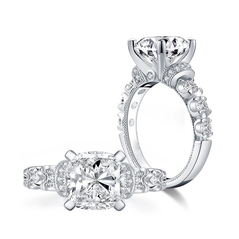 3 Ct Cushion 925 Sterling Silver Ring with Round Synthetic Diamond Fine Jewelry Ring for Women Wedding Party Gift Wholesale
3 Ct Cushion 925 Sterling Silver Ring with Round Synthetic Diamond Fine Jewelry Ring for Women Wedding Party Gift Wholesale