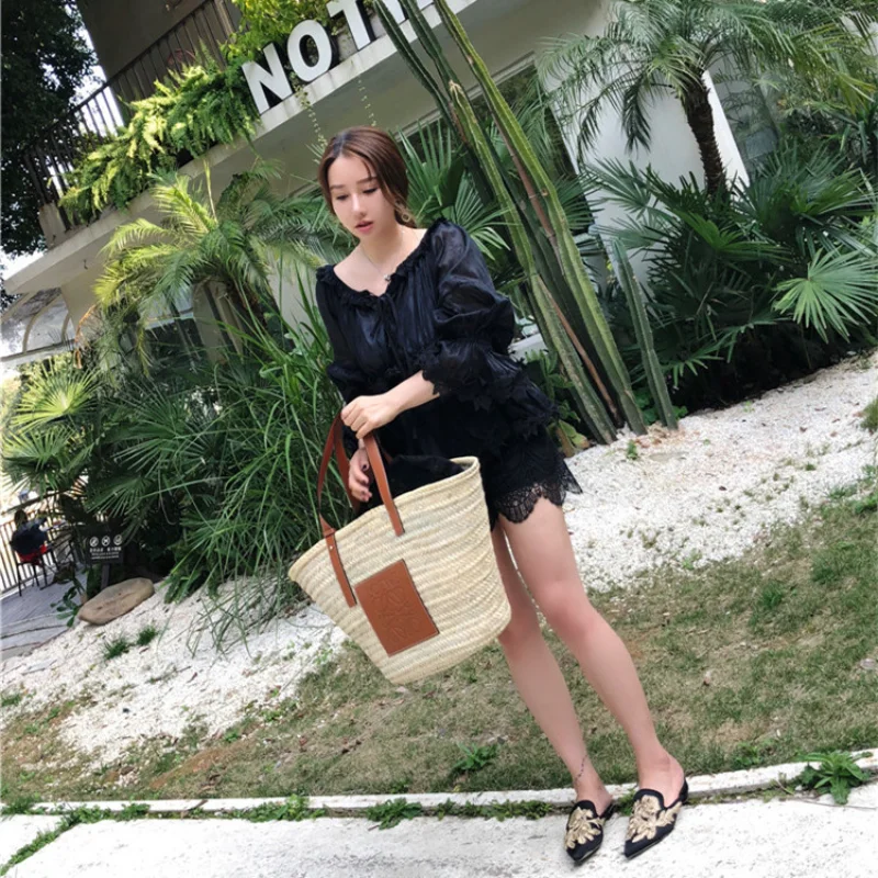 2021 Summer Grass Woven Cabbage Basket Women's Bag Shoulder Bag Women's Ladies PU Leather Handbag Straw Woven Beach Shopping Bag
2021 Summer Grass Woven Cabbage Basket Women's Bag Shoulder Bag Women's Ladies PU Leather Handbag Straw Woven Beach Shopping Bag