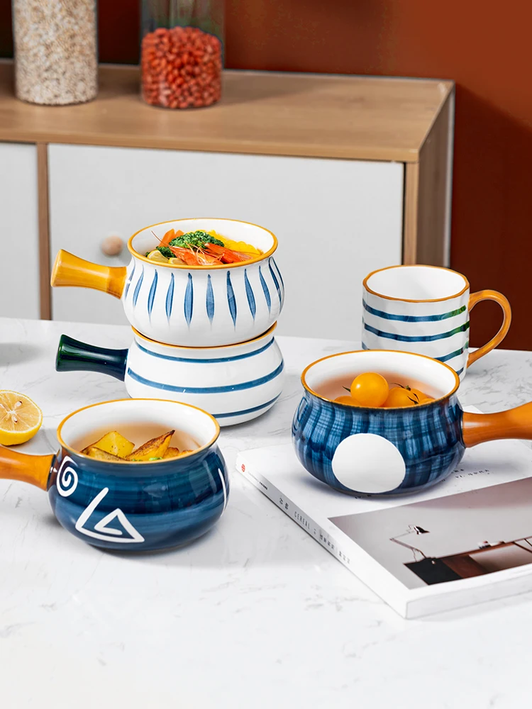 Household Creative Ceramic Bowl Fruit Milk Bowl with Handle Breakfast Cup Noodle Bowl Soup Bowl Rice Bowl
Household Creative Ceramic Bowl Fruit Milk Bowl with Handle Breakfast Cup Noodle Bowl Soup Bowl Rice Bowl