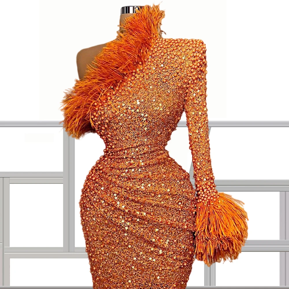 Women Mermaid Single Sleeve vestidos elegantes para mujer Feathers Pearls Mermaid robe longue femme FOE32632
Women Mermaid Single Sleeve vestidos elegantes para mujer Feathers Pearls Mermaid robe longue femme FOE32632