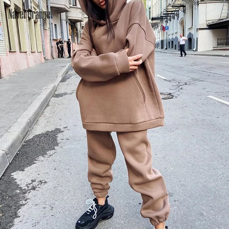 2021 Spring Autumn Casual Hooded Long Sleeve Women Outfits Solid Pocket Elastic Waist Ladies Suits Loose Streetwear Dropshipping
2021 Spring Autumn Casual Hooded Long Sleeve Women Outfits Solid Pocket Elastic Waist Ladies Suits Loose Streetwear Dropshipping