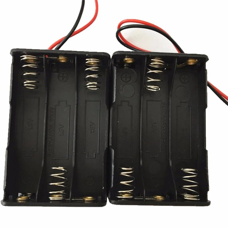 10pcs/lot Black 6 X 1.5V AAA Back to Back DIY Clip Batteries Holder Plastic Battery Case Storage Box 3-slot With Wire Leads
10pcs/lot Black 6 X 1.5V AAA Back to Back DIY Clip Batteries Holder Plastic Battery Case Storage Box 3-slot With Wire Leads