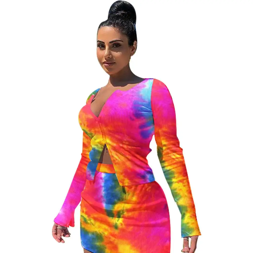 sexy fashion women two piece holiday clothing with skirts tie dye long sleeve coat top + mini bodycon skirts party club outfits
sexy fashion women two piece holiday clothing with skirts tie dye long sleeve coat top + mini bodycon skirts party club outfits