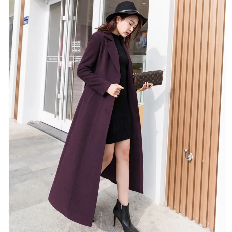 Autumn and Winter New Slim-fit Suit Collar Woolen Coat Over The Knee Was Thin, Fashionable and Simple Temperament Coat
Autumn and Winter New Slim-fit Suit Collar Woolen Coat Over The Knee Was Thin, Fashionable and Simple Temperament Coat