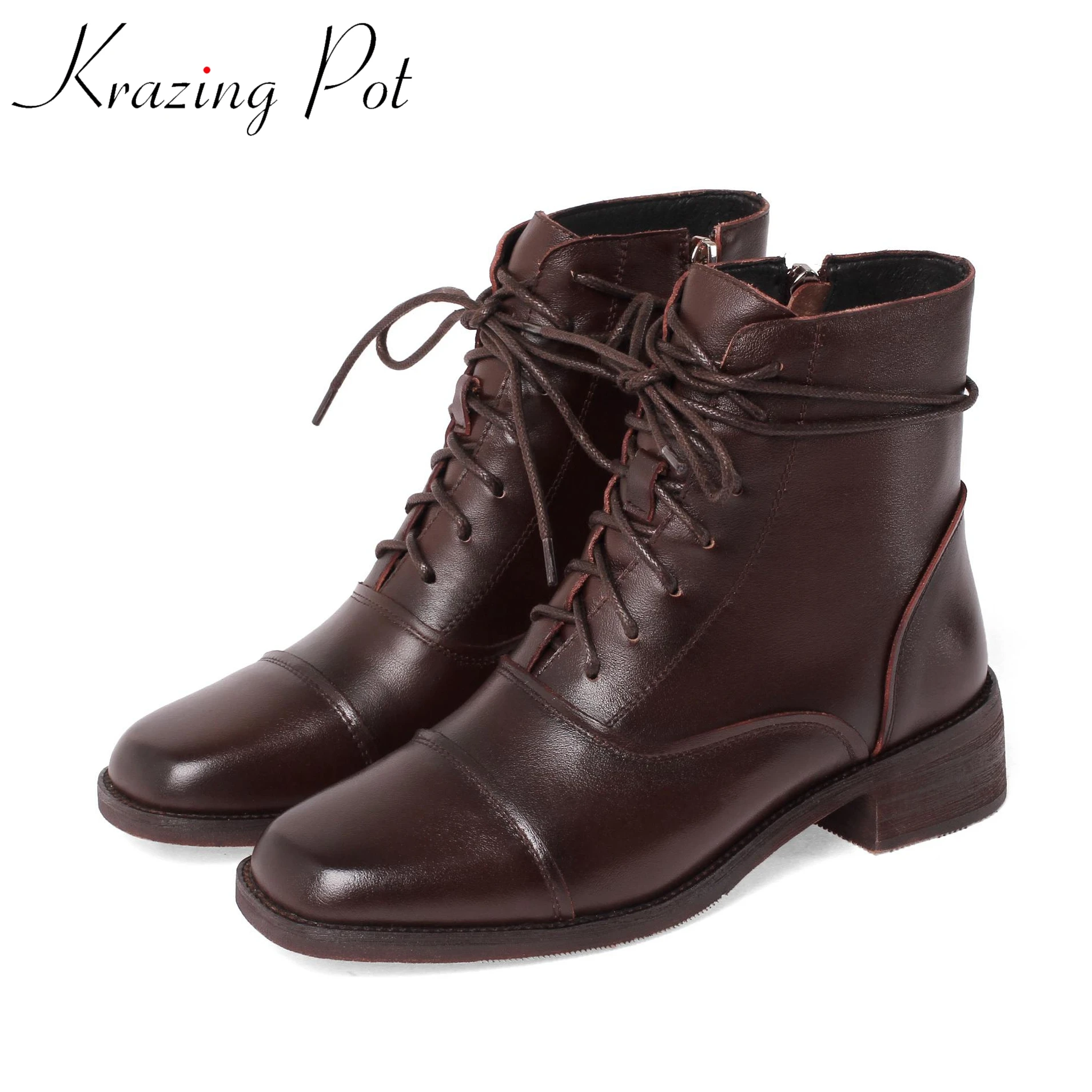 Vichelo Hot cow leather basic clothing round toe keep warm European western boots med heels winter vintage retro ankle boots l61
Vichelo Hot cow leather basic clothing round toe keep warm European western boots med heels winter vintage retro ankle boots l61