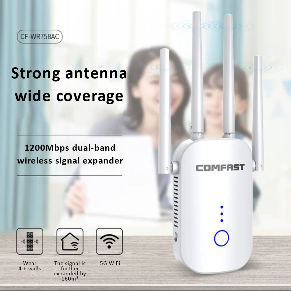 5 Ghz WiFi Repeater Wireless Wifi Extender 1200Mbps Wi-Fi Amplifier 802.11ac Long Range Wi fi Signal Booster 2.4G Wifi Repiter
5 Ghz WiFi Repeater Wireless Wifi Extender 1200Mbps Wi-Fi Amplifier 802.11ac Long Range Wi fi Signal Booster 2.4G Wifi Repiter