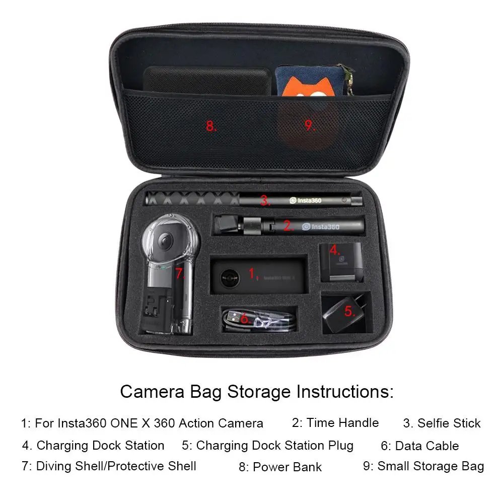 Storage Case for Insta 360 ONE X 360 Action Camera Accessories Shock-Proof Storage Container Bag Case
Storage Case for Insta 360 ONE X 360 Action Camera Accessories Shock-Proof Storage Container Bag Case