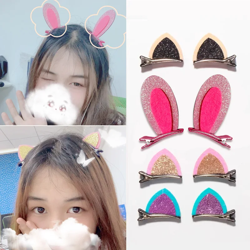 8 PCS/4 Pair Cat Ears Hair Clips for Girls Korean Style Hair Accessories Glitter Cat Ear Hairpin Rainbow Felt Fabric Headwear
8 PCS/4 Pair Cat Ears Hair Clips for Girls Korean Style Hair Accessories Glitter Cat Ear Hairpin Rainbow Felt Fabric Headwear