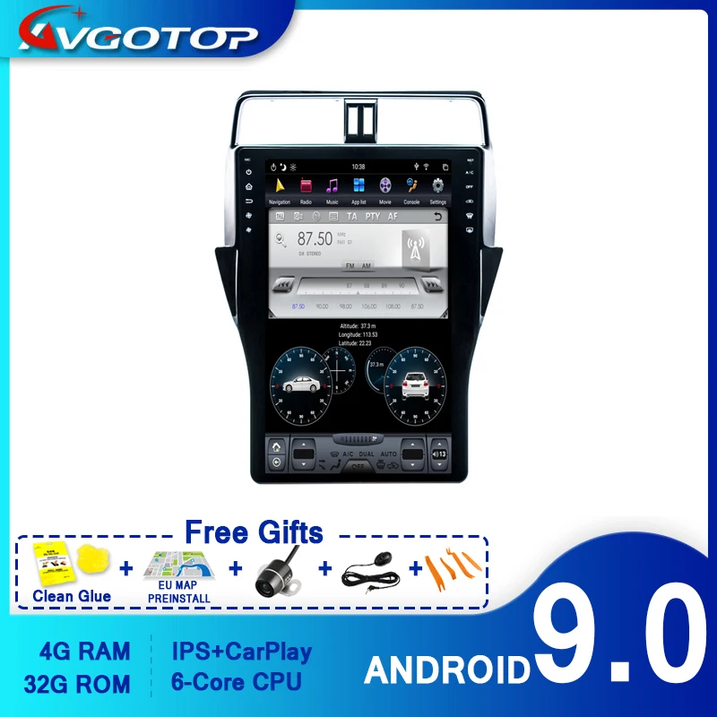 AVGOTOP Android 9,0 Tesla автомобильный мультимедиа для TOYOYA PRADO PLUS 2018 Carplay GPS DSP вертикальный экран автомобильное радио
AVGOTOP Android 9,0 Tesla автомобильный мультимедиа для TOYOYA PRADO PLUS 2018 Carplay GPS DSP вертикальный экран автомобильное радио