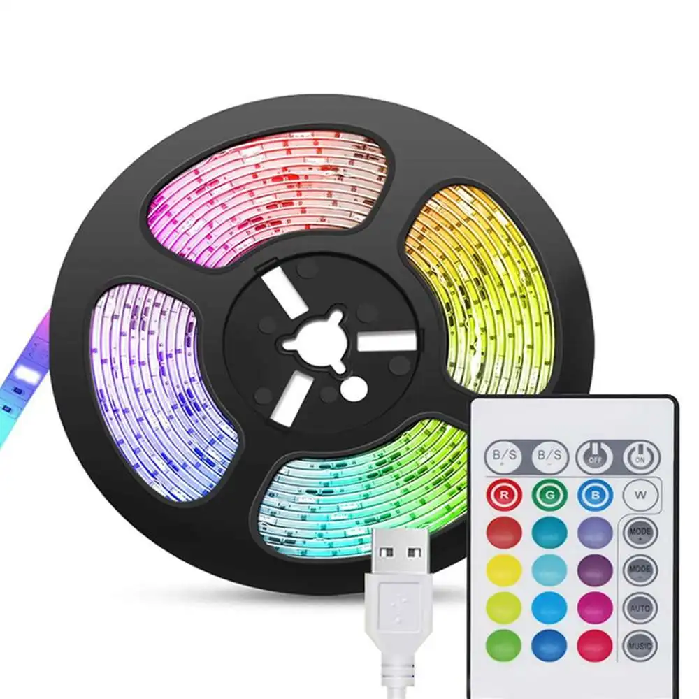 5m USB LED Strip Light DC5V Flexible LED Lamp Tape Ribbon RGB TV Desktop Screen BackLight Diode Tape APP Control
5m USB LED Strip Light DC5V Flexible LED Lamp Tape Ribbon RGB TV Desktop Screen BackLight Diode Tape APP Control