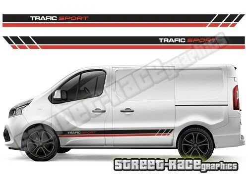For x2 Renault Trafic sides 006 van racing stripes decals vinyl graphics (SWB or LWB)
For x2 Renault Trafic sides 006 van racing stripes decals vinyl graphics (SWB or LWB)
