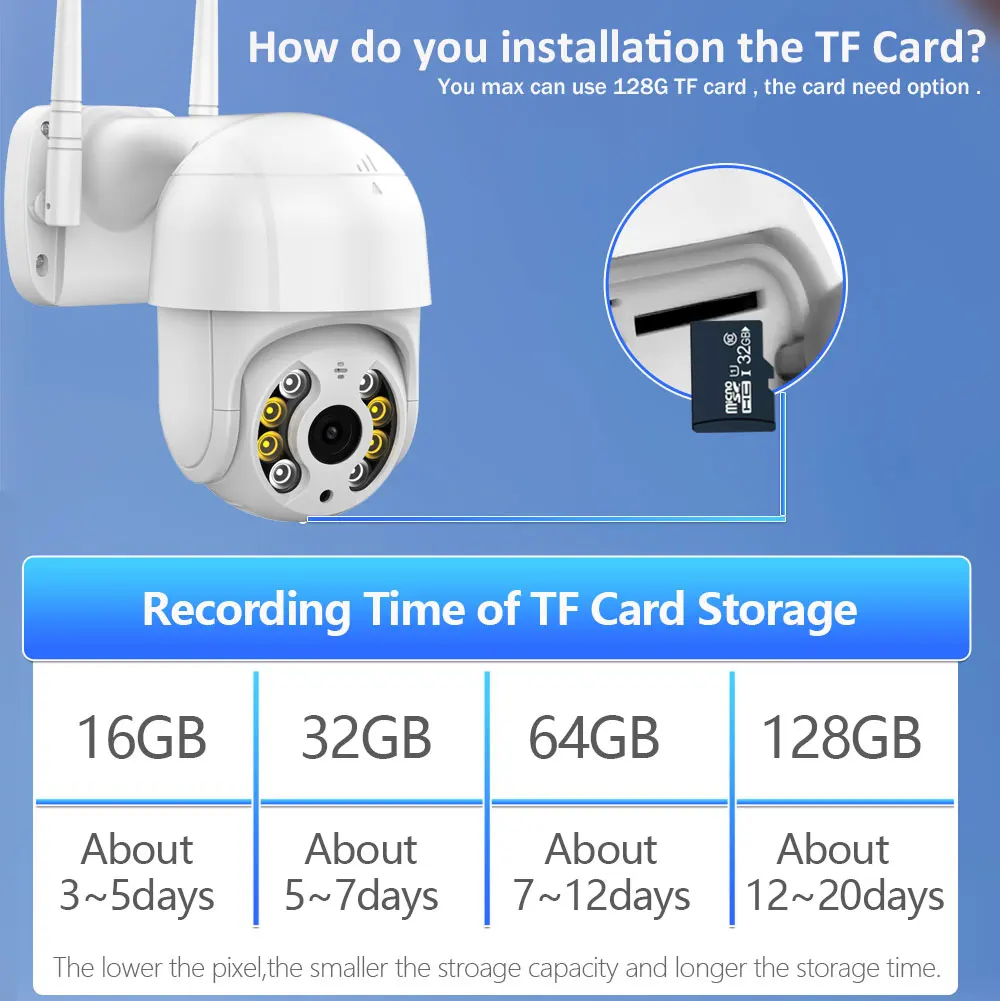 8MP 4K Wifi IP камера видеонаблюдения наружная беспроводная PTZ H.265 iCsee приложение 1080P 5MP