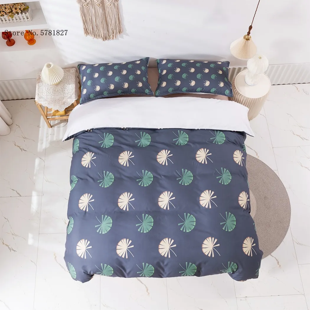 2/3 Pieces Fan-Shaped Leaves Bedding Set 3D Print Blue Flowers Duvet Cover For Bedroom Bed Quilt Cover Home Bed Cover Set
2/3 Pieces Fan-Shaped Leaves Bedding Set 3D Print Blue Flowers Duvet Cover For Bedroom Bed Quilt Cover Home Bed Cover Set