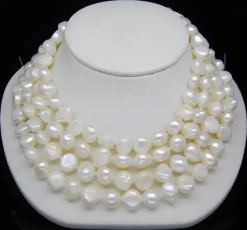 

Превосходное ожерелье с искусственным жемчугом 9-10 мм белого цвета, 48 дюймов