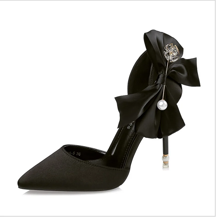 Fashion pointed Satin high heels bow sexy pearl sandals thin heel shallow mouth women's wedding shoes
Fashion pointed Satin high heels bow sexy pearl sandals thin heel shallow mouth women's wedding shoes