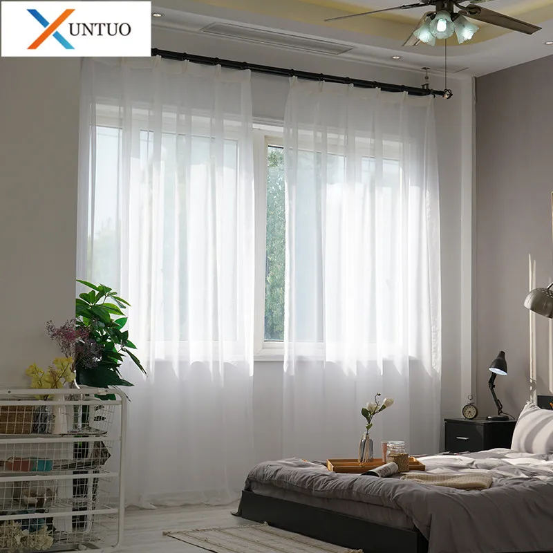 XUNTUO White Curtains Solid Tulle For Living Room Kitchen Modern Treatments Tulle Curtains Window Drapes Sheer for the Bedroom
XUNTUO White Curtains Solid Tulle For Living Room Kitchen Modern Treatments Tulle Curtains Window Drapes Sheer for the Bedroom