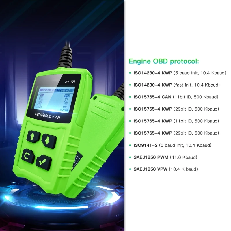 2021 New JD101Code Readers Engine Scan Tool Check Engine Light Car Diagnostic Tool OBD2
2021 New JD101Code Readers Engine Scan Tool Check Engine Light Car Diagnostic Tool OBD2