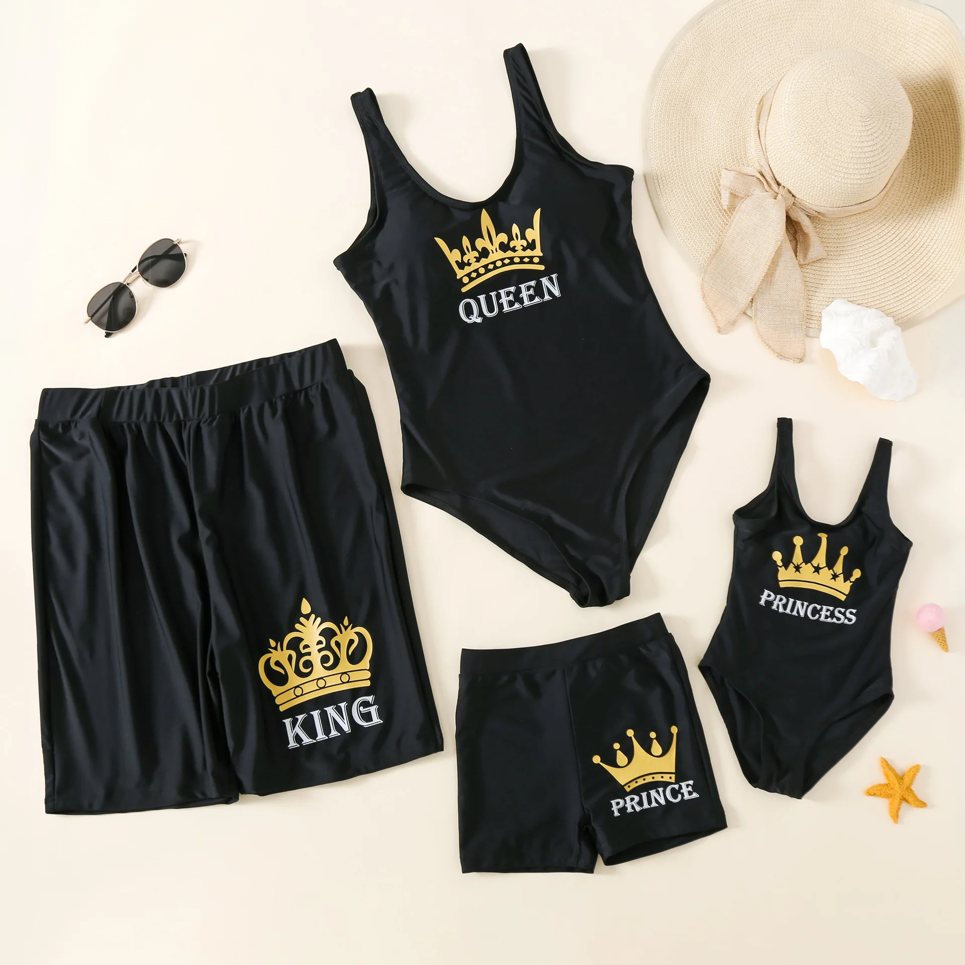 KING QUEEN PRINCE PRINCESS Family Swimsuit Summer Bikini Set family matching clothes Men Beach Shorts Black
KING QUEEN PRINCE PRINCESS Family Swimsuit Summer Bikini Set family matching clothes Men Beach Shorts Black