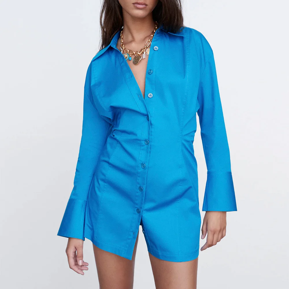 Za Shirt Dress 2021 Women Long Sleeve Buttons Turn-Down Dresses Blue Office Ladies Sexy V-neck Mini Long Shirt For Club Party
Za Shirt Dress 2021 Women Long Sleeve Buttons Turn-Down Dresses Blue Office Ladies Sexy V-neck Mini Long Shirt For Club Party
