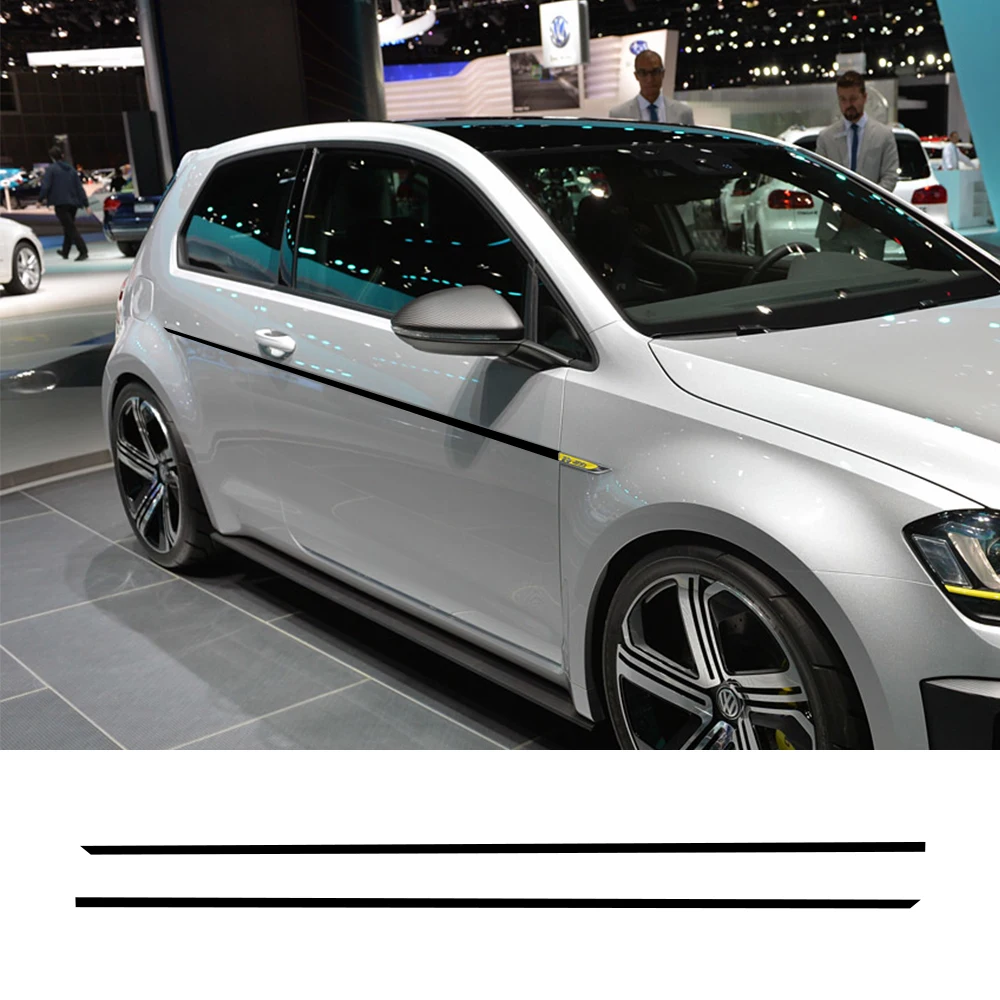 2 шт. спортивные наклейки на автомобильные двери и боковые юбки для Volkswagen VW Golf 7 5 4 3