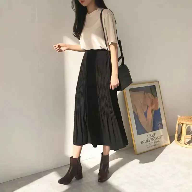 Womens Sweet Pleated Midi Long Skirt Female Casual High Waist Chiffon Skirts Pure Color Summer skirt B061
Womens Sweet Pleated Midi Long Skirt Female Casual High Waist Chiffon Skirts Pure Color Summer skirt B061