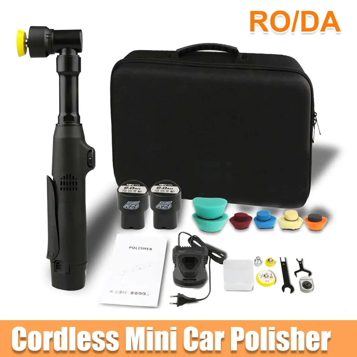 Mini Cordless Car Polisher 12V RO/DA Wireless Car Polishing Machine With 2 Battery For Car Detailing Sanding Waxing
Mini Cordless Car Polisher 12V RO/DA Wireless Car Polishing Machine With 2 Battery For Car Detailing Sanding Waxing