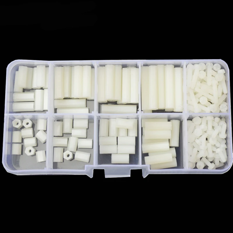 M2.5 White Hex Nylon Column Male Female Standoff Pillar Thread Plastic Hexagon PCB Motherboard Screw Nut Set Assortment Kit Box
M2.5 White Hex Nylon Column Male Female Standoff Pillar Thread Plastic Hexagon PCB Motherboard Screw Nut Set Assortment Kit Box