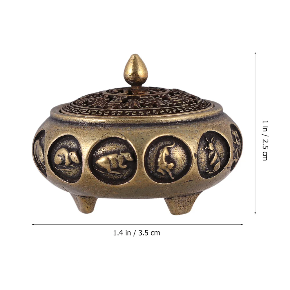 Copper Censer Twelve Chinese Zodiac Signs Censer Desktop Ornament Carving Worship Tea Ceremony Censer for Store Home (Golden)
Copper Censer Twelve Chinese Zodiac Signs Censer Desktop Ornament Carving Worship Tea Ceremony Censer for Store Home (Golden)