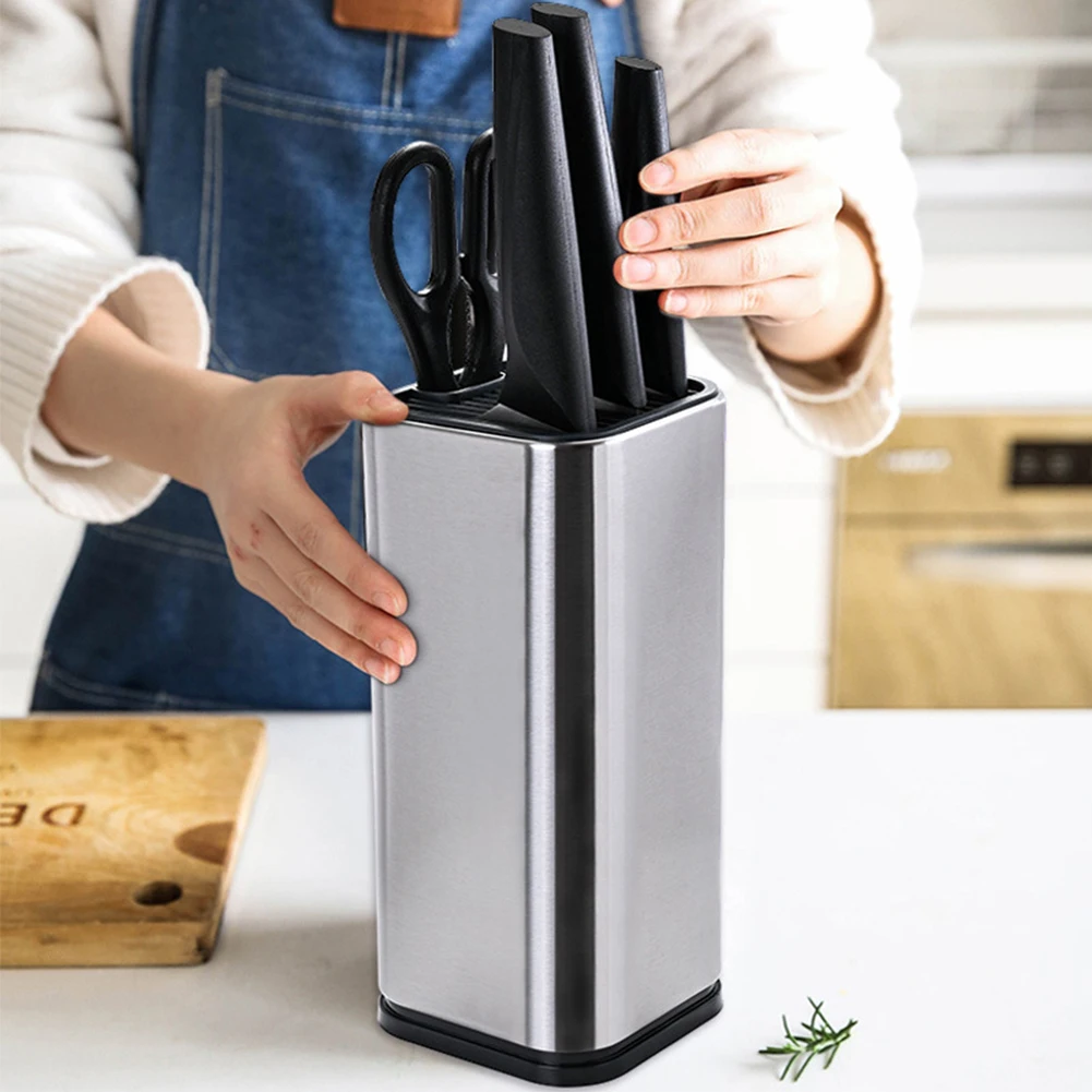 Knife Holder Kitchen 430 Stainless Steel Knife Block With Slots For Scissors Space Saver Knives Storage Kitchen Accessories
Knife Holder Kitchen 430 Stainless Steel Knife Block With Slots For Scissors Space Saver Knives Storage Kitchen Accessories