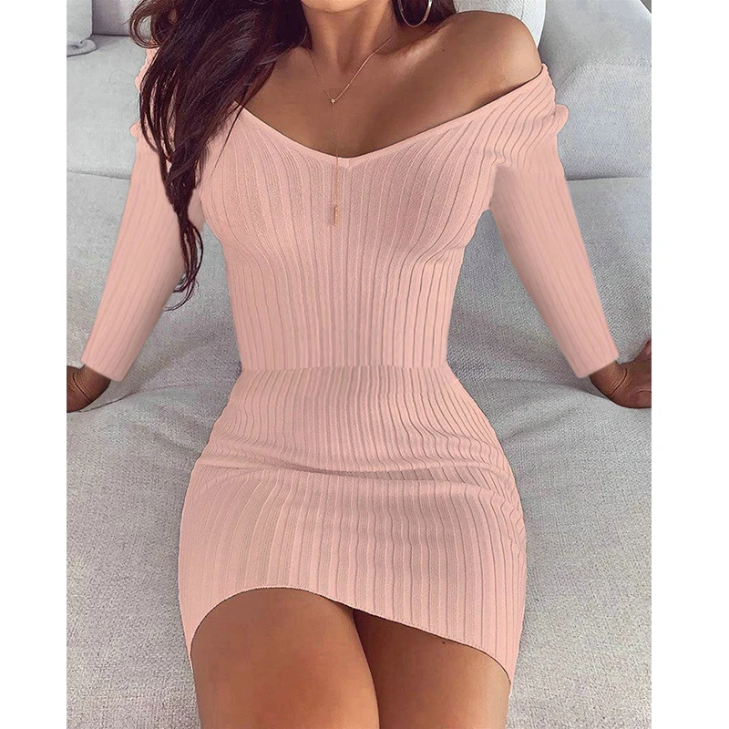Sexy Low Cut Solid Color Long Sleeve Skinny Bodycon Dress Party Dress Women Fall Dress Winter Dress Women
Sexy Low Cut Solid Color Long Sleeve Skinny Bodycon Dress Party Dress Women Fall Dress Winter Dress Women