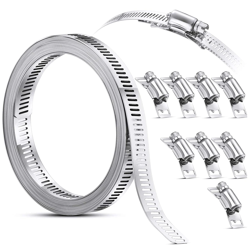304 Stainless Steel Worm Clamp Hose Clamp Strap with Fasteners Adjustable DIY Pipe Hose Clamp Ducting Clamp 11.5 Feet
304 Stainless Steel Worm Clamp Hose Clamp Strap with Fasteners Adjustable DIY Pipe Hose Clamp Ducting Clamp 11.5 Feet