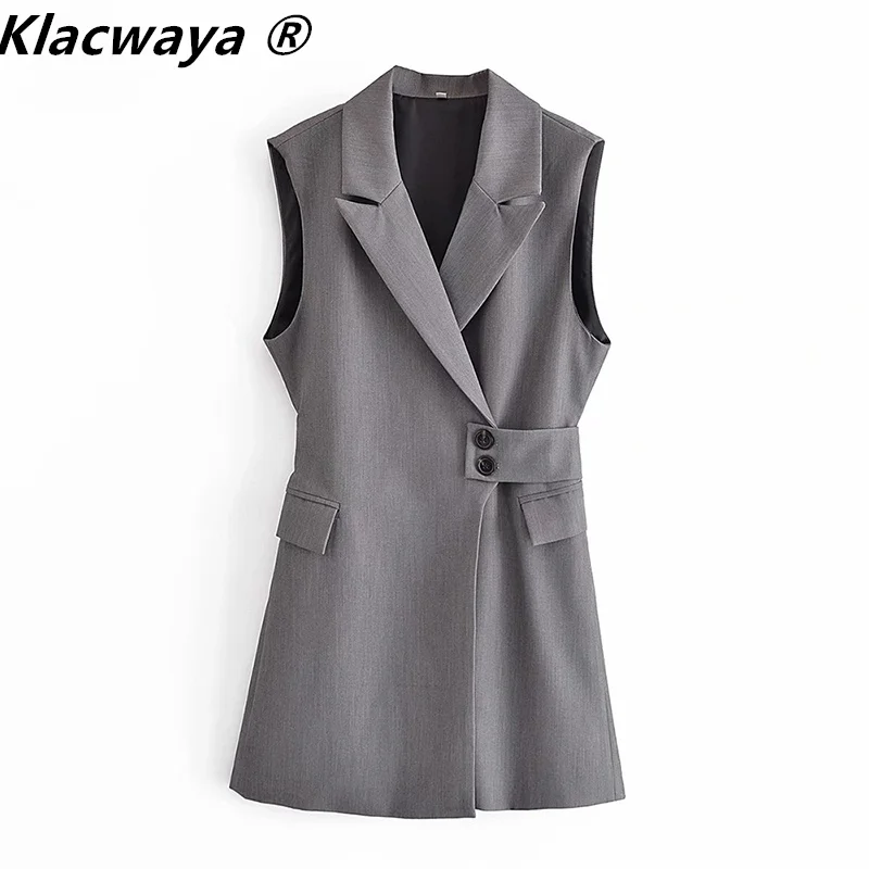 Klacwaya Women 2021 Fashion With Belt Office Wear Waistcoat Vintage Sleeveless Flap Pockets Female Vest Outerwear Chic Veste
Klacwaya Women 2021 Fashion With Belt Office Wear Waistcoat Vintage Sleeveless Flap Pockets Female Vest Outerwear Chic Veste