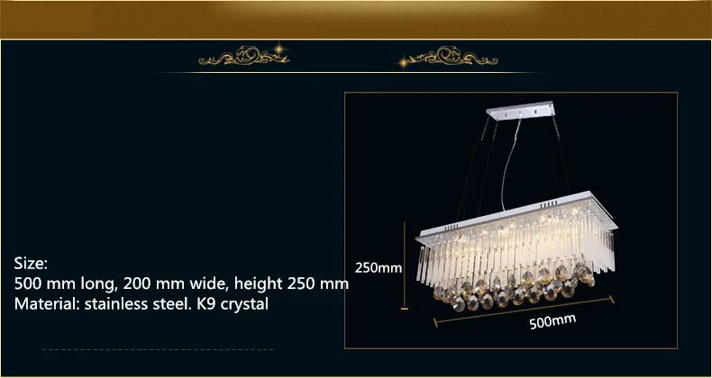 New Modern First-class K9 Crystal Chandelier Lamp,The Rectangular Crystal Dining Chandelier Light Fixtures
New Modern First-class K9 Crystal Chandelier Lamp,The Rectangular Crystal Dining Chandelier Light Fixtures