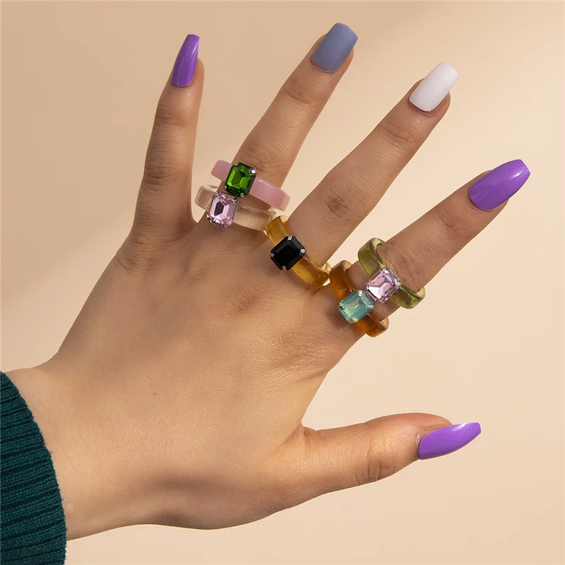 Trendy Colorful Transparent Resin Acrylic Irregular Crystal Ring for Women Girls Resin Tortoise Rings Square Round Rings Jewelry
Trendy Colorful Transparent Resin Acrylic Irregular Crystal Ring for Women Girls Resin Tortoise Rings Square Round Rings Jewelry