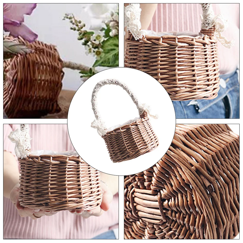 Rattan Woven Flower Basket Braided Flower Basket Wedding Flower Storage Basket 
Rattan Woven Flower Basket Braided Flower Basket Wedding Flower Storage Basket