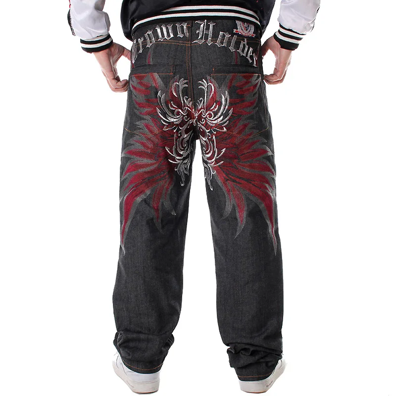 Mens Jeans Top Rushed Stripe Loose Hip Hop Printed Hiphop Demin Pants Trousers Embroidered Flower Wings
Mens Jeans Top Rushed Stripe Loose Hip Hop Printed Hiphop Demin Pants Trousers Embroidered Flower Wings