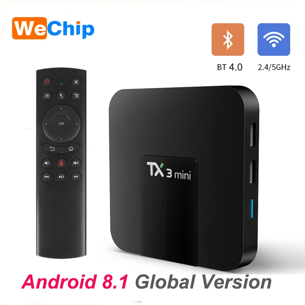 Wechip TX3 mini Smart TV BOX 2 ГБ/16 ГБ Tx3mini android 8,1 Amlogic S905W 2,4G & 5G Wifi Bluetooth версия Youtube HD TV BOX
Wechip TX3 mini Smart TV BOX 2 ГБ/16 ГБ Tx3mini android 8,1 Amlogic S905W 2,4G & 5G Wifi Bluetooth версия Youtube HD TV BOX