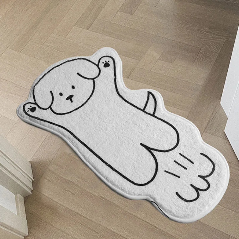 

Bath Mat Non-Slip Floor Mat Elephant Dog Print Living Room,Girl Bedroom Furry Mat ,Lounge Rug Children Carpet Home Decor