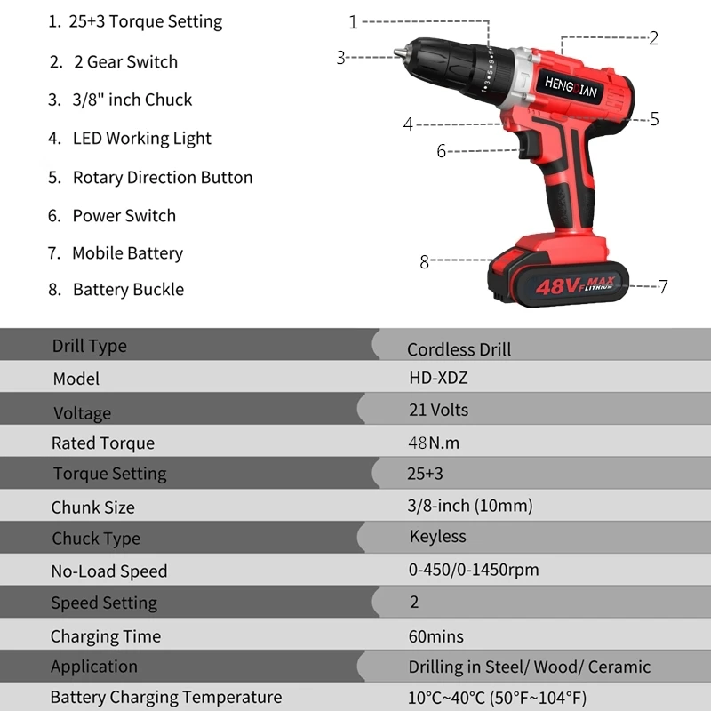 HENGDIAN Electric Screw Driver Makita Model Battery Li-ion Small Portable Multi-purpose
HENGDIAN Electric Screw Driver Makita Model Battery Li-ion Small Portable Multi-purpose
