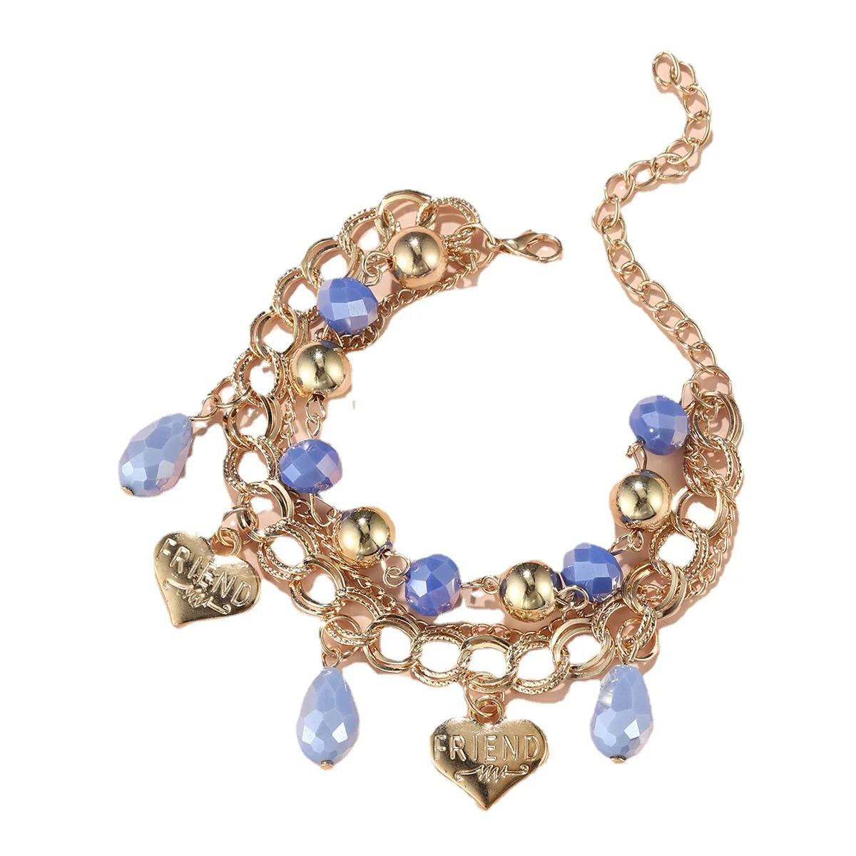 Fashion multi-layer chain type round bead love bracelet small beaded blue water drop chain type bracelet for women and girls jew
Fashion multi-layer chain type round bead love bracelet small beaded blue water drop chain type bracelet for women and girls jew