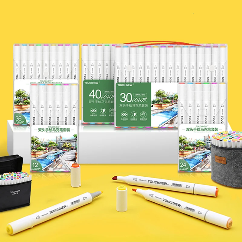 NEW T8 12/24/30/36/40/60/80/168 Colors Markers Set Dual Tips Alcohol Pen Drawing Sketch Design Graffiti For School Art Supplies
NEW T8 12/24/30/36/40/60/80/168 Colors Markers Set Dual Tips Alcohol Pen Drawing Sketch Design Graffiti For School Art Supplies