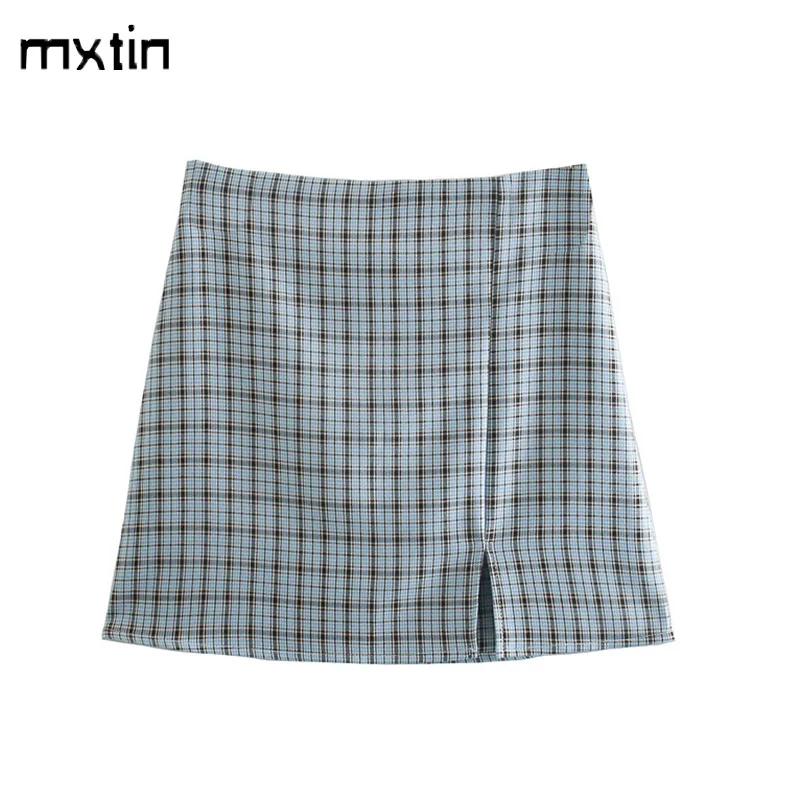 2021 Women Summer Vintage Sexy Plaid Harajuku Short Skirt A Line High Waist Split Ladies Mini Skirts French Casual Femme Jupes
2021 Women Summer Vintage Sexy Plaid Harajuku Short Skirt A Line High Waist Split Ladies Mini Skirts French Casual Femme Jupes