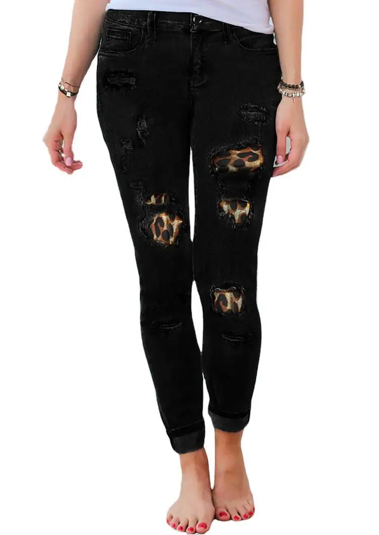 2021 European and American street trousers slim slimming leopard print ripped stretch women's jeans
2021 European and American street trousers slim slimming leopard print ripped stretch women's jeans