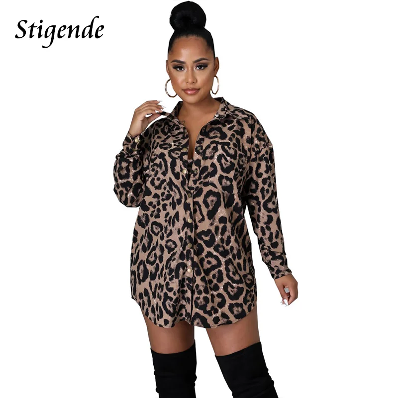 Stigende Fashion Leopard Print Mini Shirt Dress Women Long Sleeve Cheetah Dress Turn Down Collar Button Blouse Dress
Stigende Fashion Leopard Print Mini Shirt Dress Women Long Sleeve Cheetah Dress Turn Down Collar Button Blouse Dress