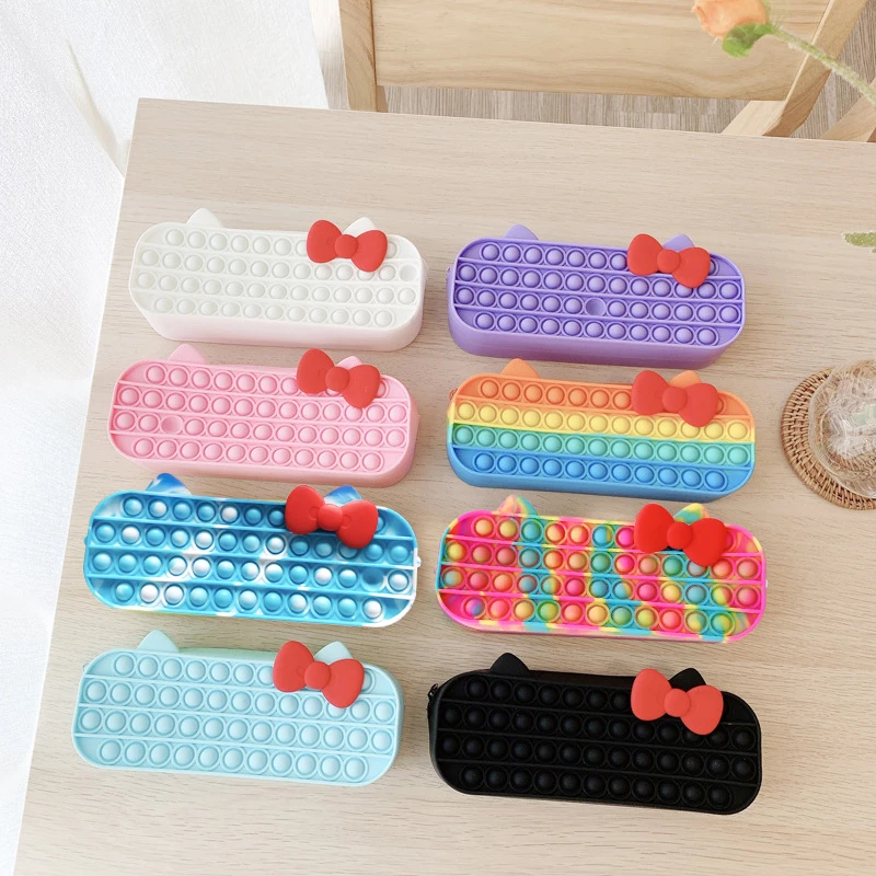 New 20cm Bowknot Pencil Case Pop Push Bubble Toy Kids Sensory Stress Reliever Toys Learning Pencil Bag Anti-stress Fidget Toys
New 20cm Bowknot Pencil Case Pop Push Bubble Toy Kids Sensory Stress Reliever Toys Learning Pencil Bag Anti-stress Fidget Toys
